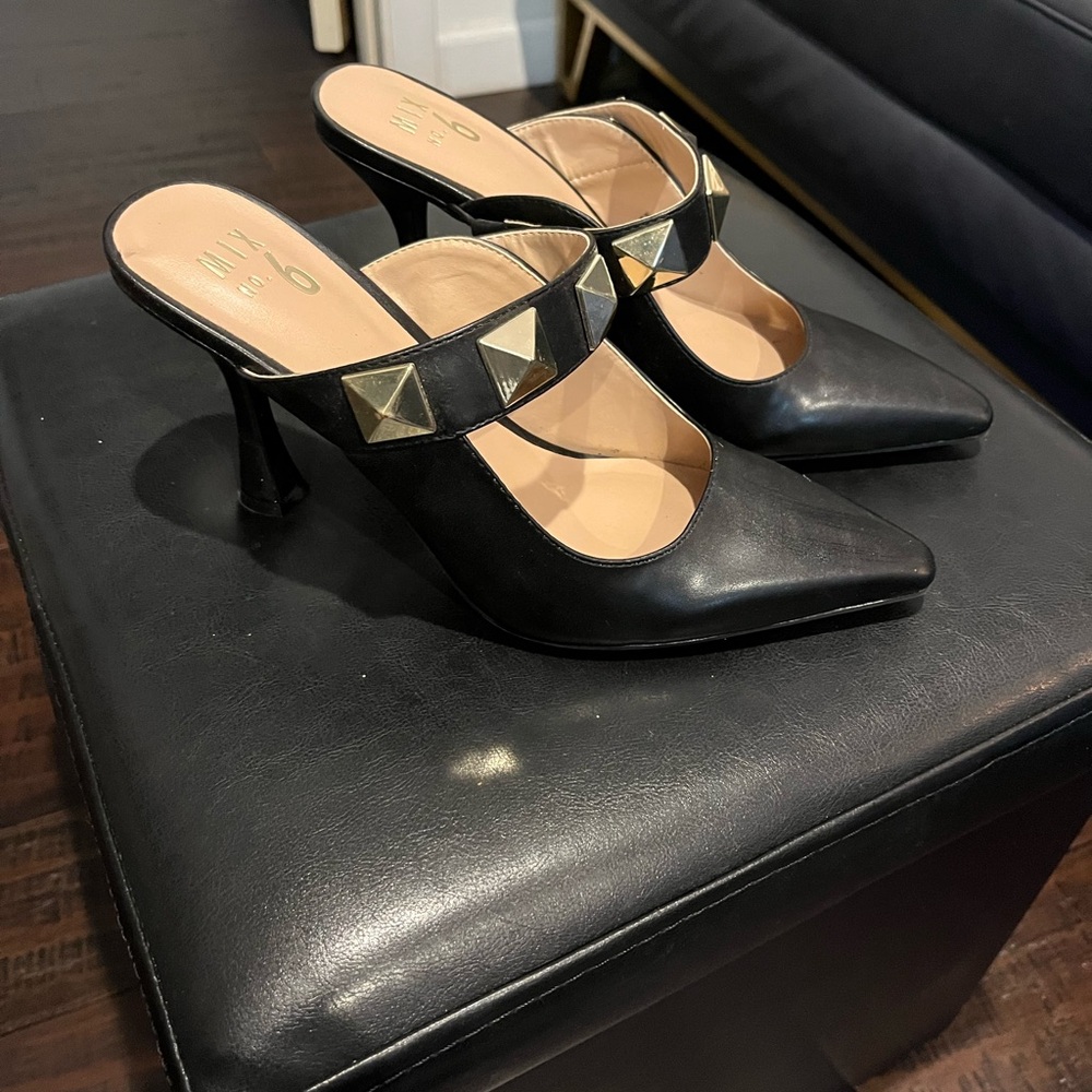 Elegant Black Studded Heels